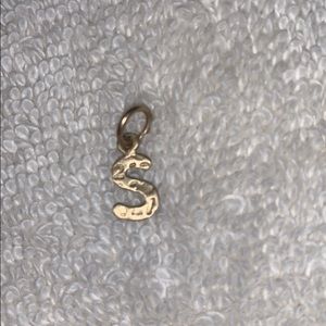 10KT Gold Block Letter Charm - S